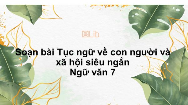 Soạn bài Tục ngữ về con người và xã hội Ngữ văn 7 siêu ngắn