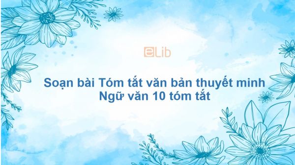 Soạn bài Tóm tắt văn bản thuyết minh Ngữ văn 10 tóm tắt