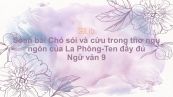 Soạn bài Chó sói và cừu trong thơ ngụ ngôn của La Phông-Ten Ngữ văn 9 đầy đủ