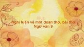 Nghị luận về một đoạn thơ, bài thơ Ngữ văn 9