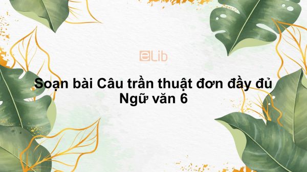 Soạn bài Câu trần thuật đơn Ngữ văn 6 đầy đủ