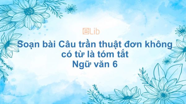 Soạn bài Câu trần thuật đơn không có từ là Ngữ văn 6 tóm tắt