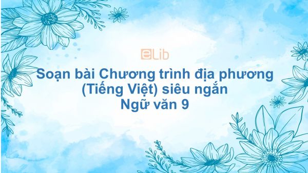 Soạn bài Chương trình địa phương - Tiếng Việt Ngữ văn 9 siêu ngắn