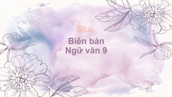 Biên bản Ngữ văn 9