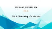 Bài 3: Chức năng của văn hóa