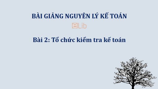 Bài 2: Tổ chức kiểm tra kế toán