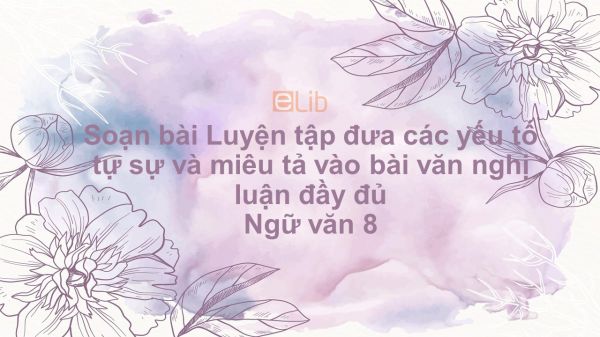 Soạn bài Luyện tập đưa các yếu tố tự sự và miêu tả vào bài văn nghị luận Ngữ văn 8 đầy đủ