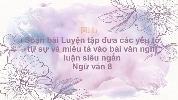 Soạn bài Luyện tập đưa các yếu tố tự sự và miêu tả vào bài văn nghị luận Ngữ văn 8 siêu ngắn