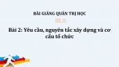 Bài 2: Yêu cầu, nguyên tắc xây dựng và cơ cấu tổ chức