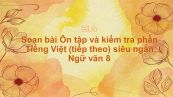 Soạn bài Ôn tập và kiểm tra phần Tiếng Việt (tiếp theo) Ngữ văn 8 siêu ngắn