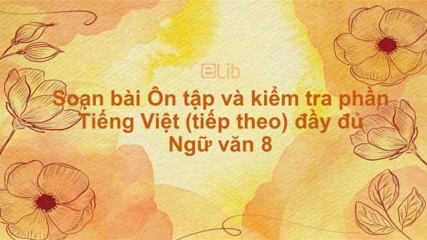 Soạn bài Ôn tập và kiểm tra phần Tiếng Việt (tiếp theo) Ngữ văn 8 đầy đủ