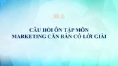 Câu hỏi ôn tập môn Marketing căn bản có lời giải