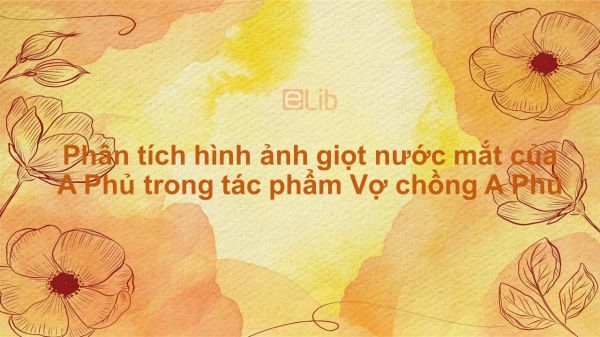 Phân tích hình ảnh giọt nước mắt của A Phủ trong tác phẩm Vợ chồng A Phủ của Tô Hoài