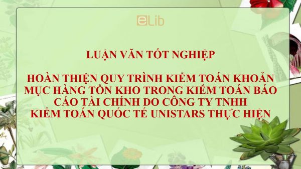 Luận văn tốt nghiệp ngành Kế toán-kiểm toán