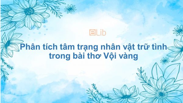 Phân tích tâm trạng nhân vật trữ tình trong bài thơ Vội vàng của Xuân Diệu