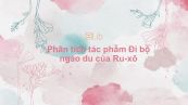 Phân tích tác phẩm Đi bộ ngao du của Ru-xô