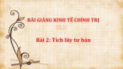 Bài 2: Tích lũy tư bản