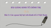 Bài 3: Các quan hệ lợi ích kinh tế ở Việt Nam