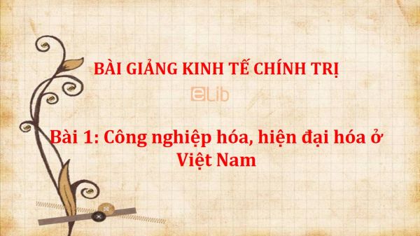 Bài 1: Công nghiệp hóa, hiện đại hóa ở Việt Nam